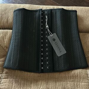 YIANNA Waist Trainer for Women Latex Underbust Waist Cincher Corset. Black. XS.